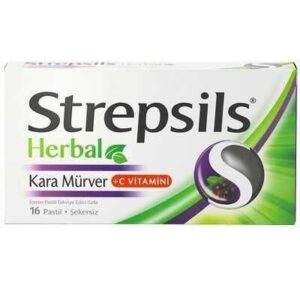Strepsils Herbal Kara Mürver +C Vitamini Pastil